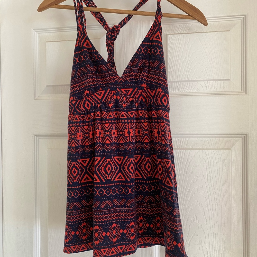 Pink Republic Red and Black Patterned Tank Top
